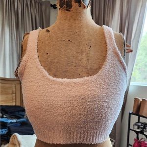Fuzzy Pink Crop Top